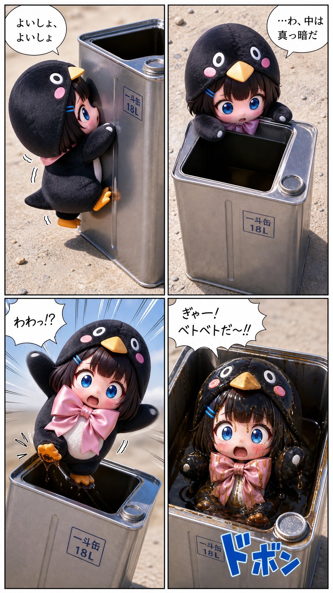 Comic / Storyboard - Cute Penguin Girl Comic Strip — sample posted by ぐはぁ