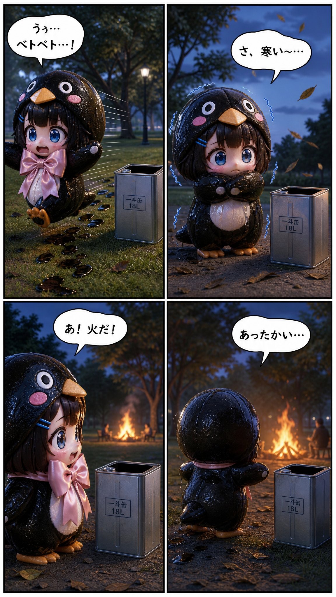 Comic / Storyboard - Cute Penguin Girl Comic Strip — sample posted by ぐはぁ