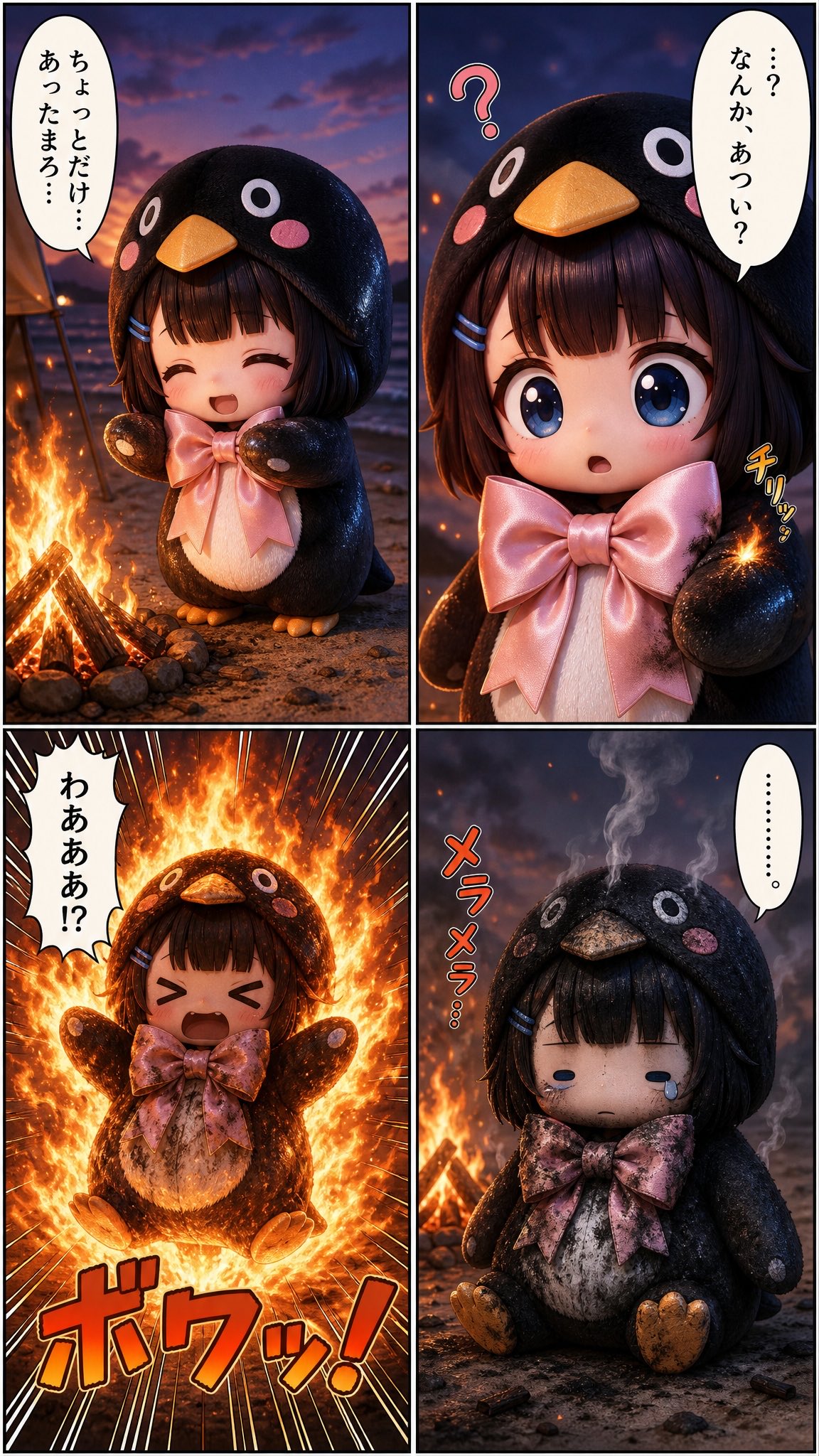 Comic / Storyboard - Cute Penguin Girl Comic Strip — sample posted by ぐはぁ