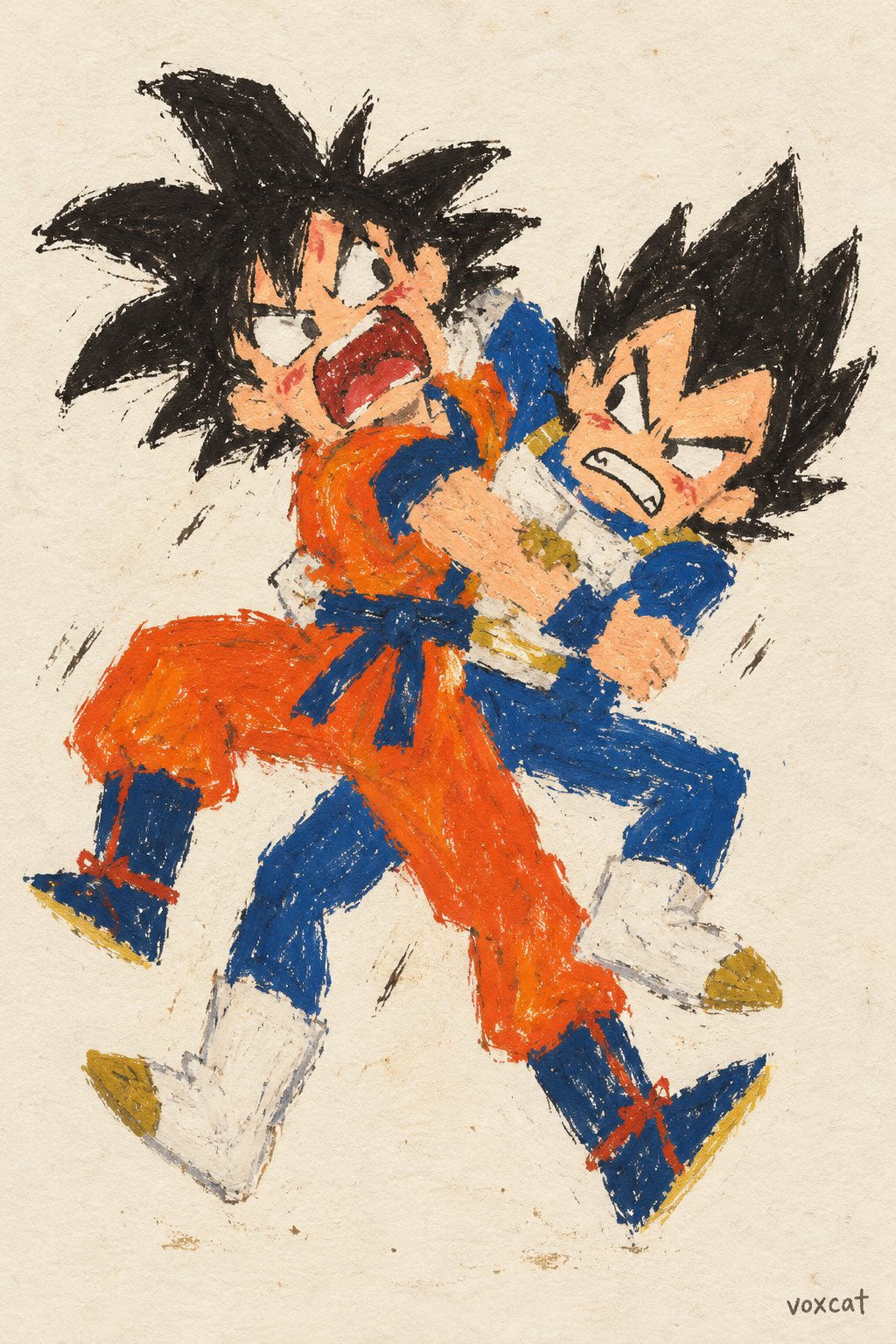 Comic / Storyboard - Neo-Naive Style Character Fight Illustration Prompt — sample posted by VoxCat
