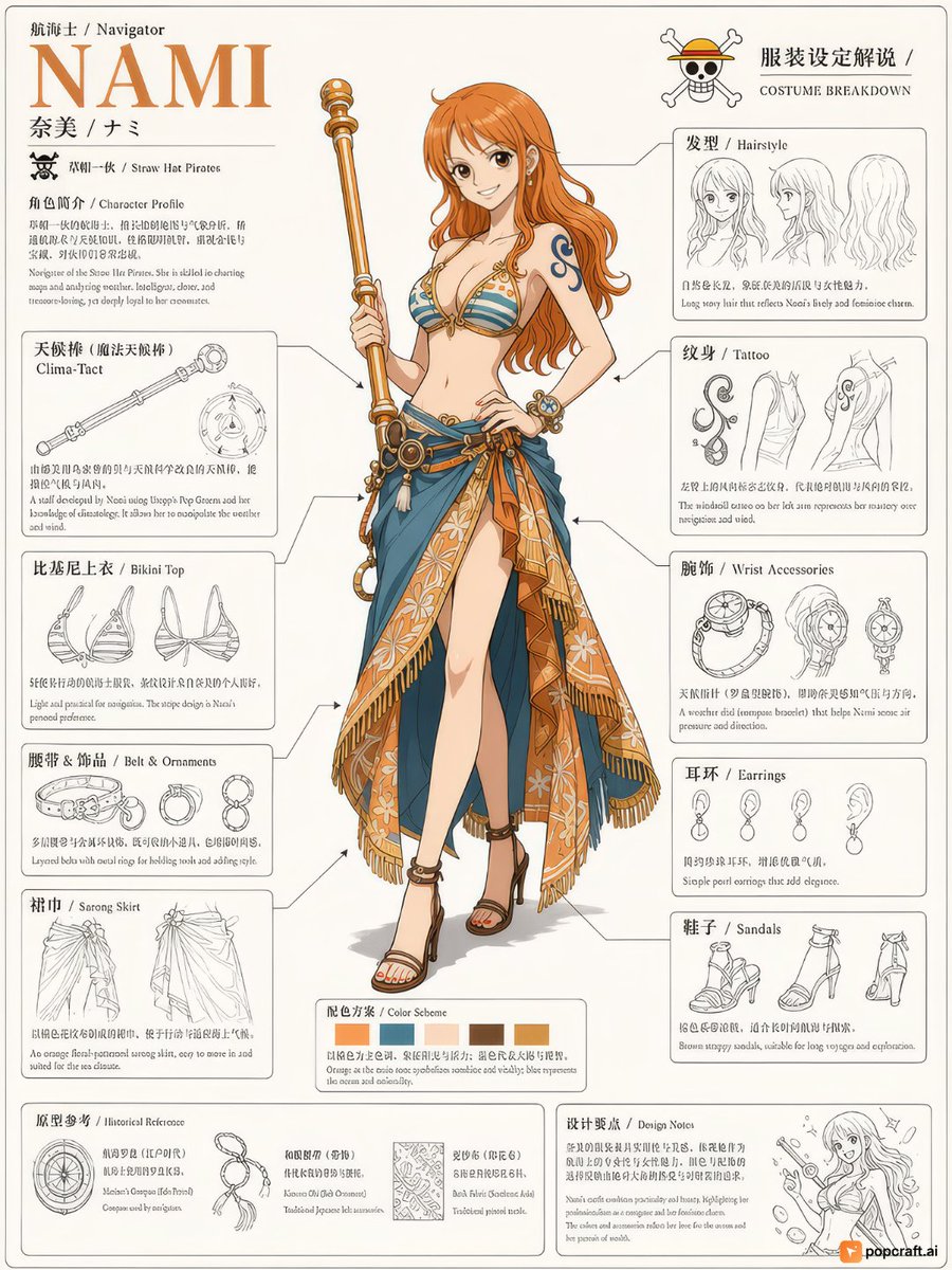 Infographic / Edu Visual - Chainsaw Man Makima Character Design Sheet — sample posted by Popcraft AI