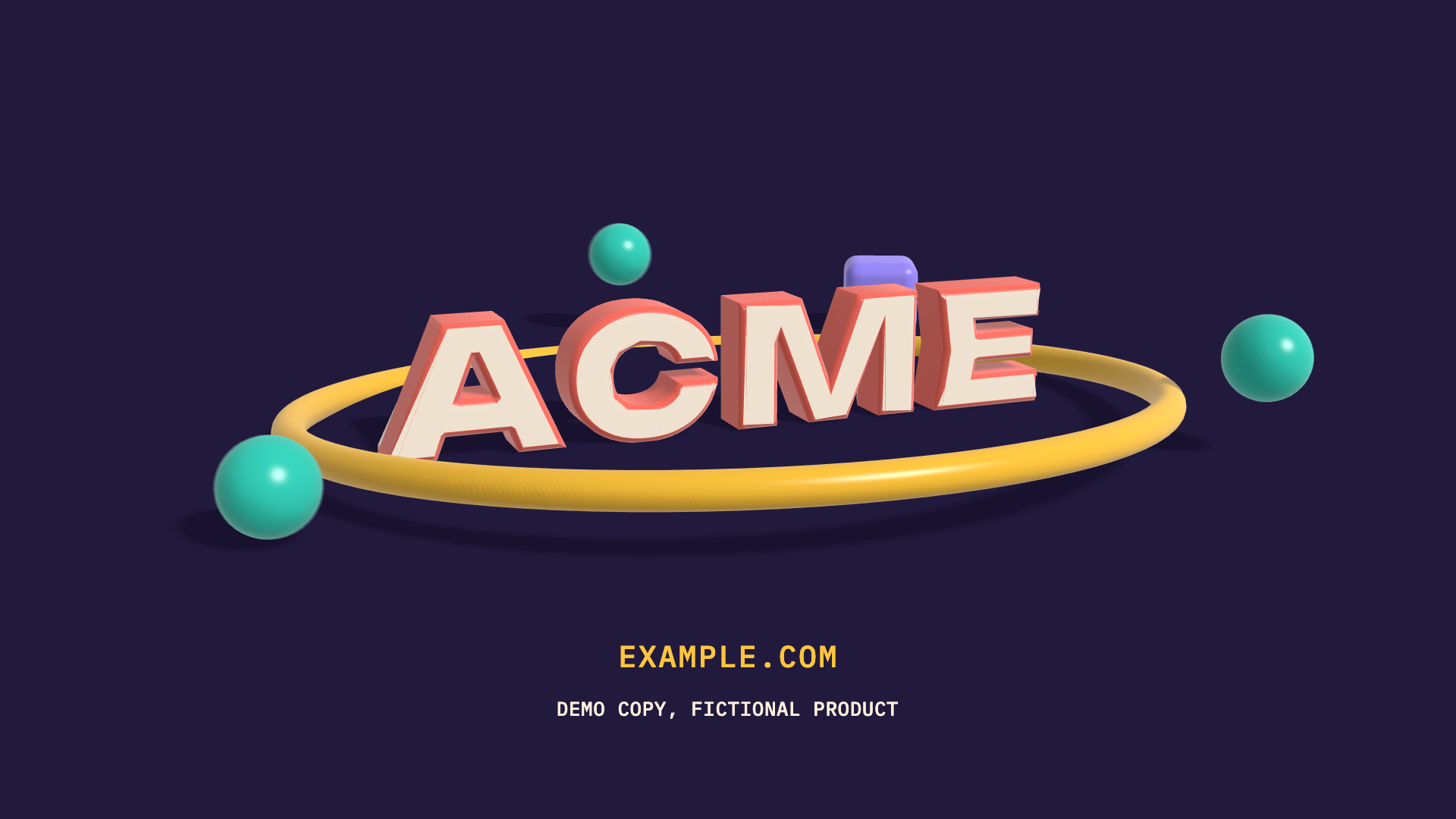 Motion 3D — frame from the example film rendered with this skill (3d-acme)