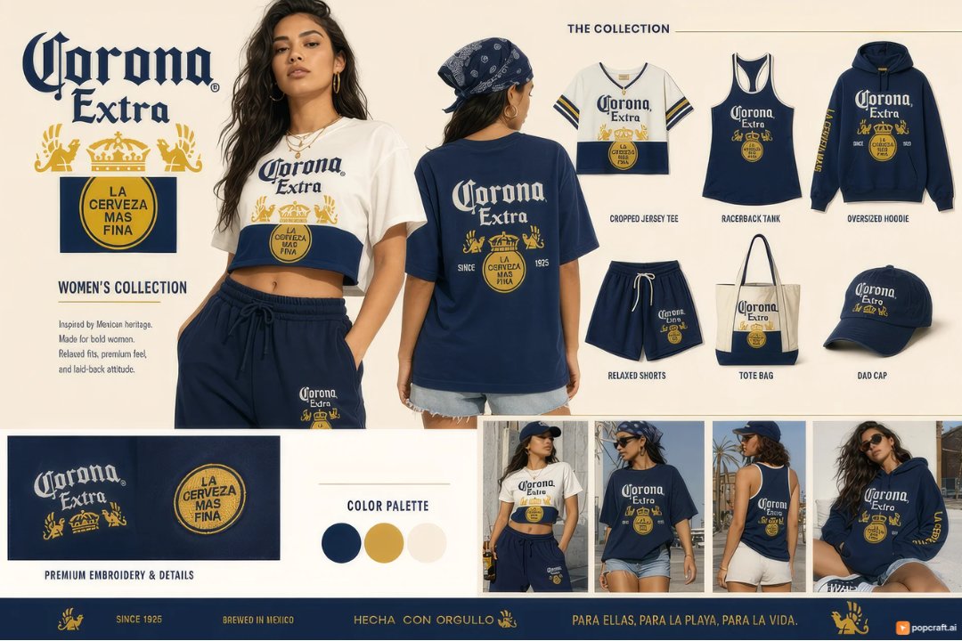 Product Marketing - Corona Brand Fashion Concept Board — sample posted by Popcraft AI