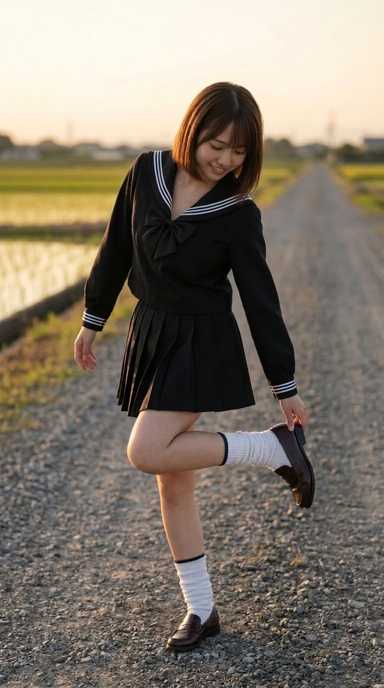 Profile / Avatar - Girl Looking at Shoe on Country Road — sample posted by 川越あい(ラブりんって呼んでෆ)
