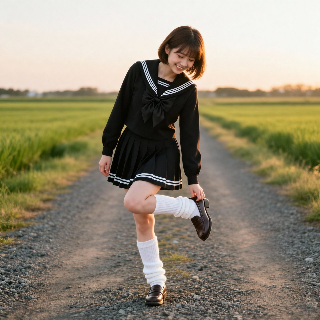 Profile / Avatar - Girl Looking at Shoe on Country Road — sample posted by 川越あい(ラブりんって呼んでෆ)