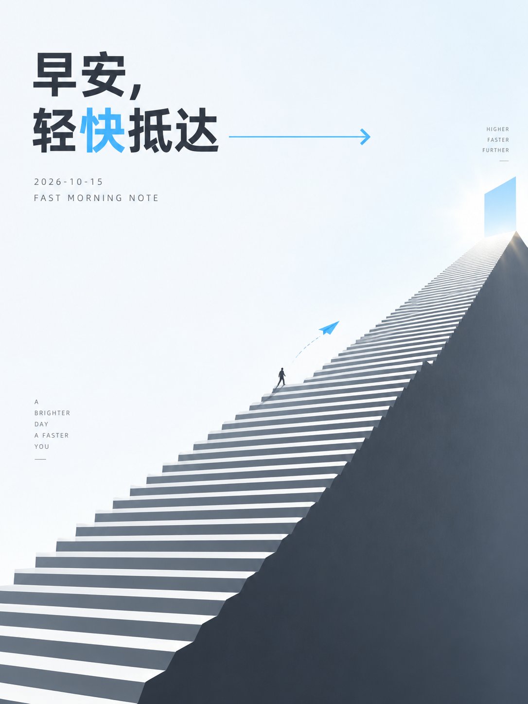 Social Media Post - Minimalist Staircase Morning Poster — sample posted by 小小东