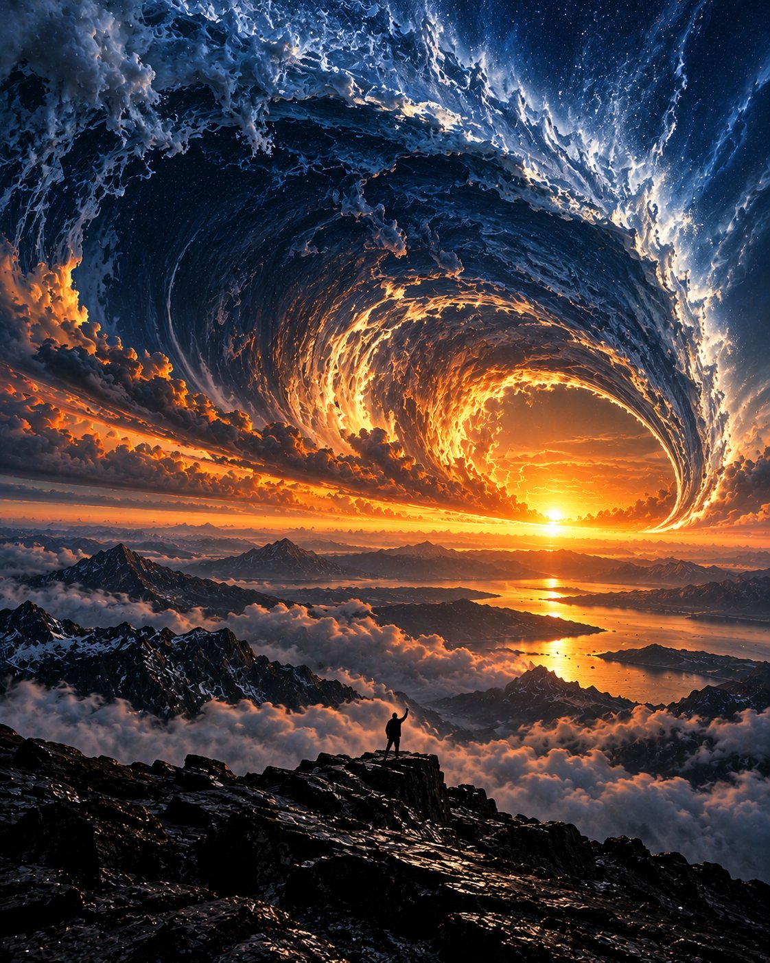 YouTube Thumbnail - Silhouette on Mountain Peak at Cosmic Sunset — sample posted by Zephyra Leigh