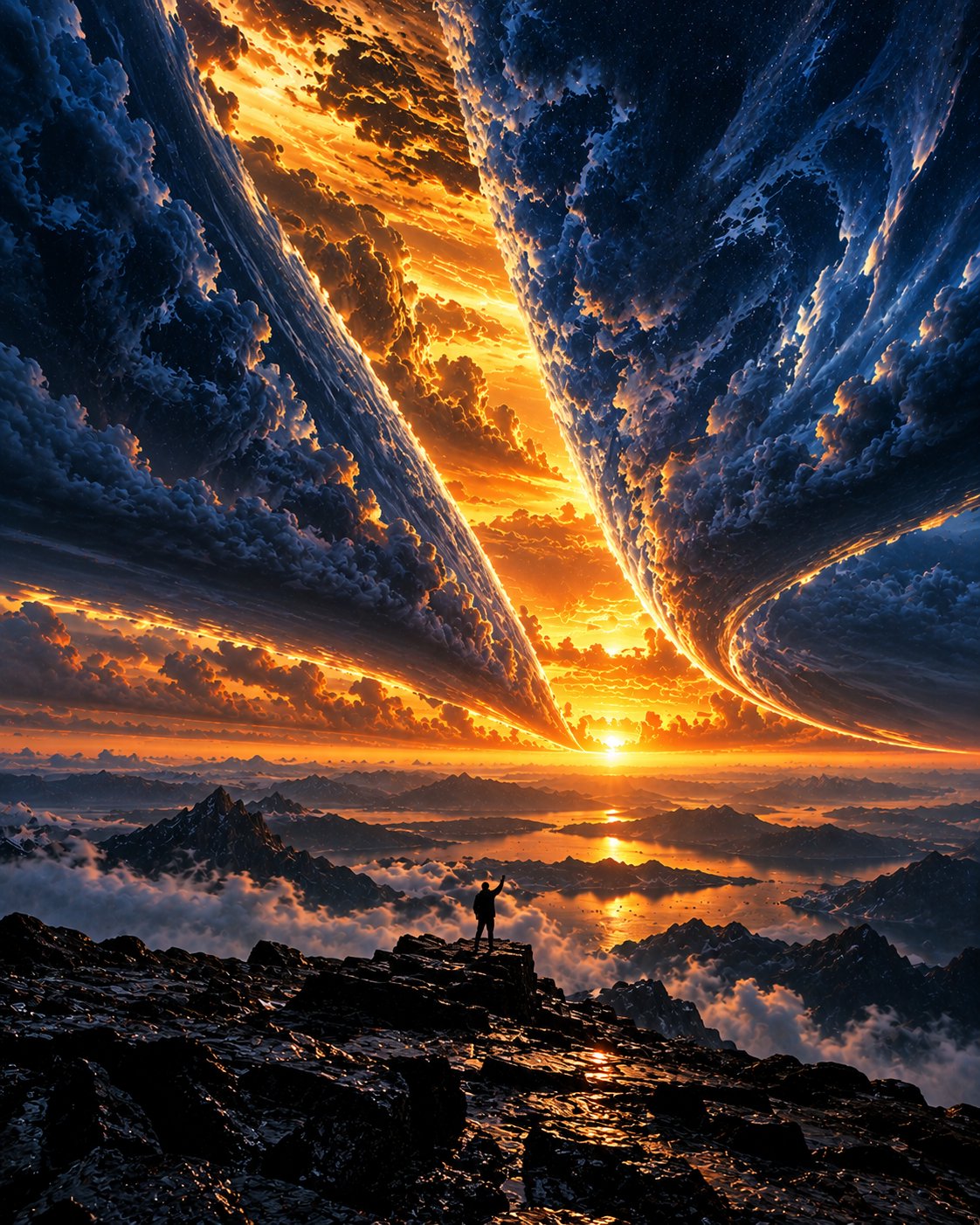 YouTube Thumbnail - Silhouette on Mountain Peak at Cosmic Sunset — sample posted by Zephyra Leigh